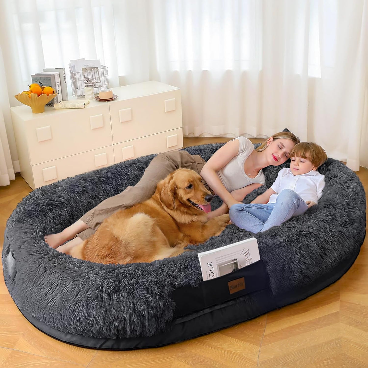 Cama para humanos SWITTE, tamaño grande, 71x47x13, lavable