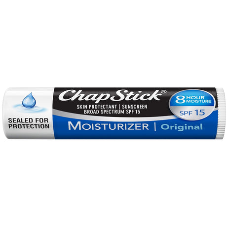 Bálsamo Labial ChapStick Original, Hidratante, SPF 15, 0.15 Oz