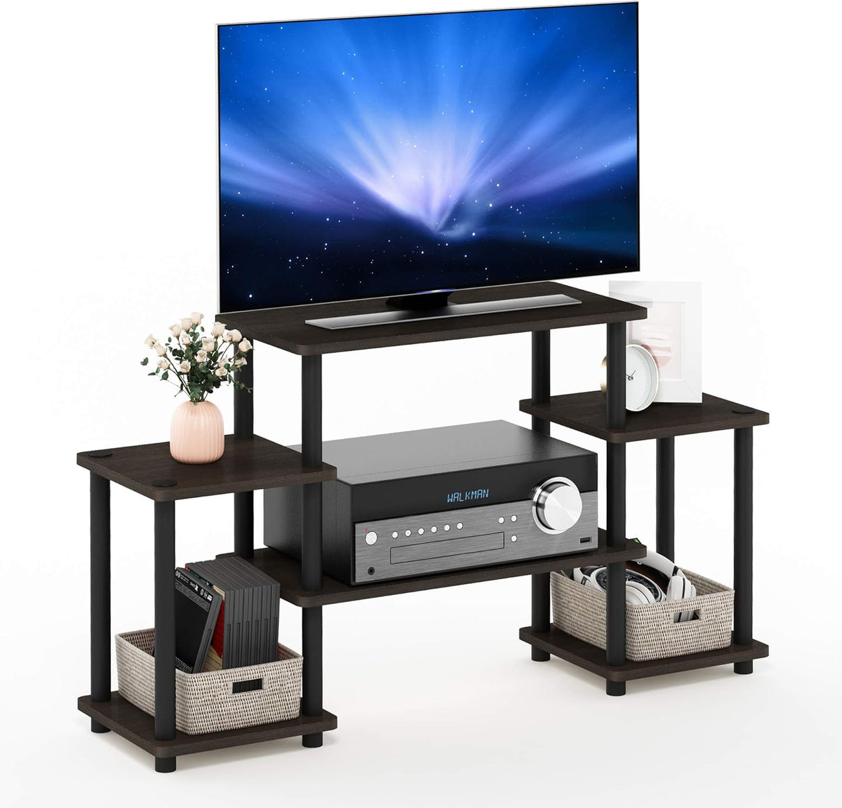 Soporte para TV de entretenimiento sin montaje de herramientas