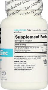 Suplemento de Zinc Quelado con Cobre 120 cápsulas - Whole Foods Market