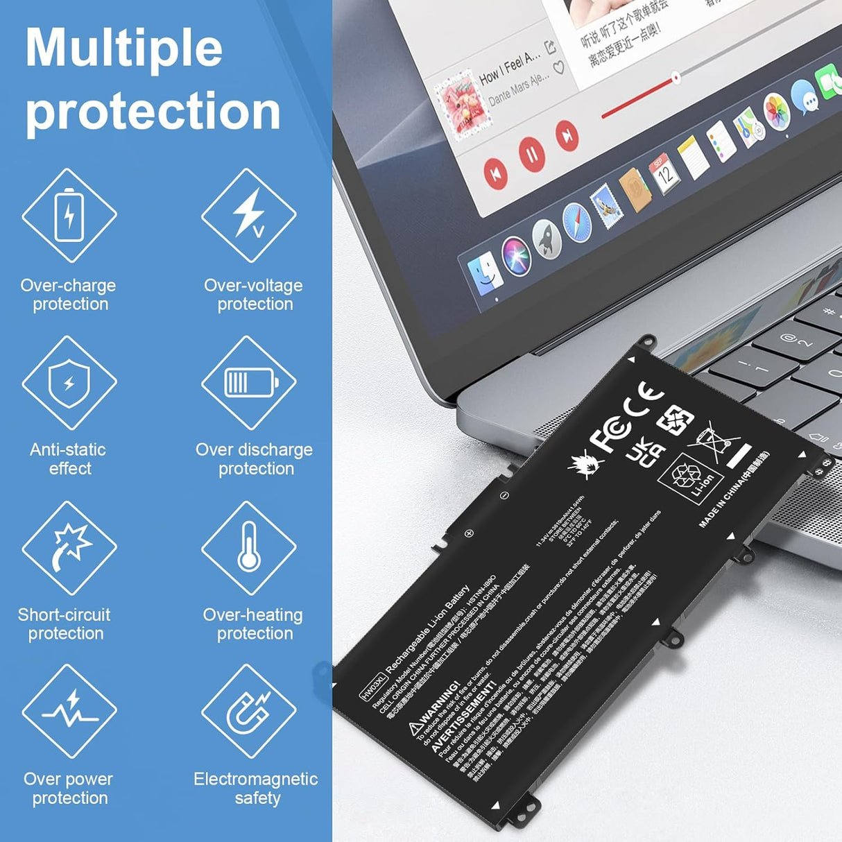 Batería Laptop HW03XL L97300-005 41.04Wh para Pavilion 15/17
