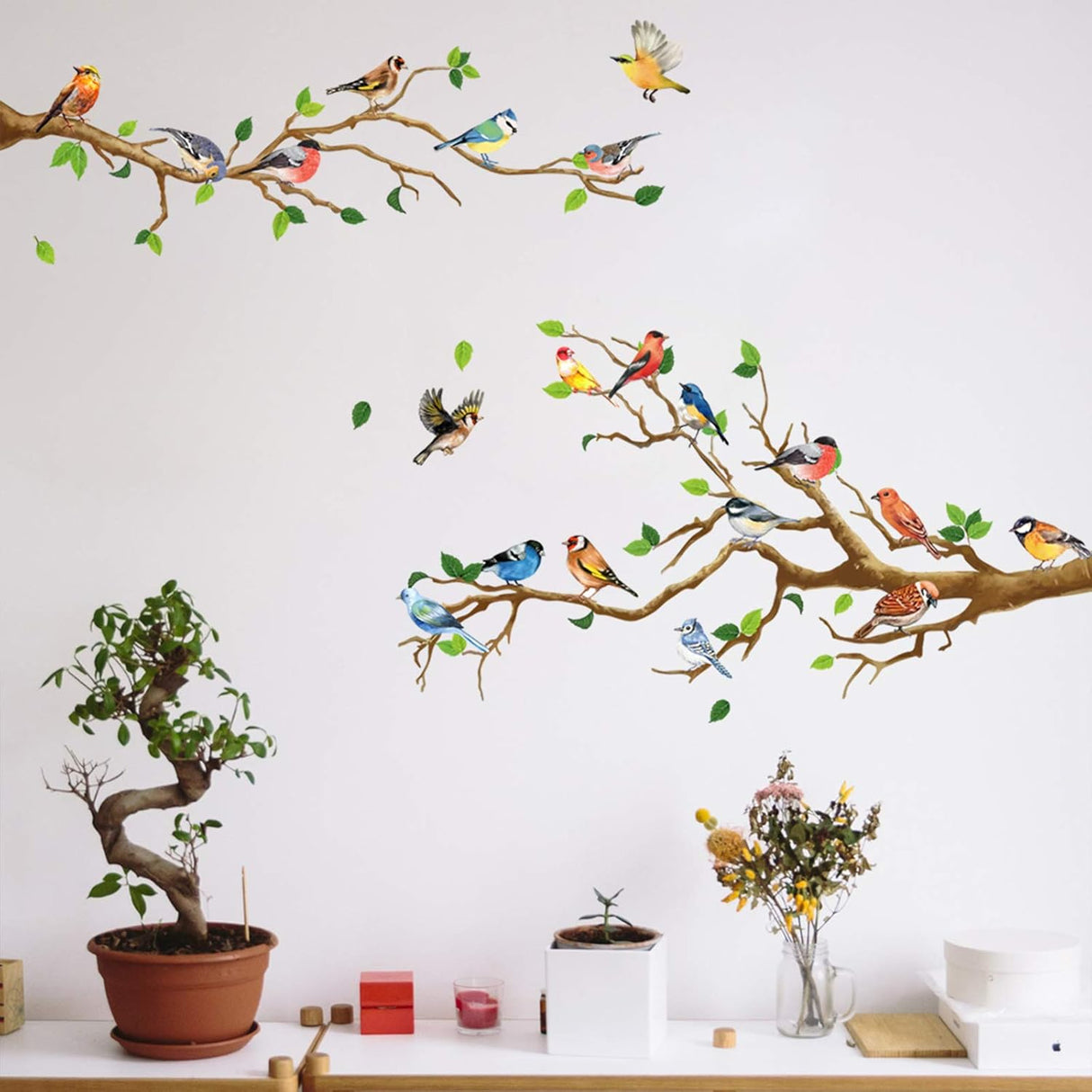 DILIBRA Sticker Pájaro en Rama, Vinilo Autoadhesivo, Decoración