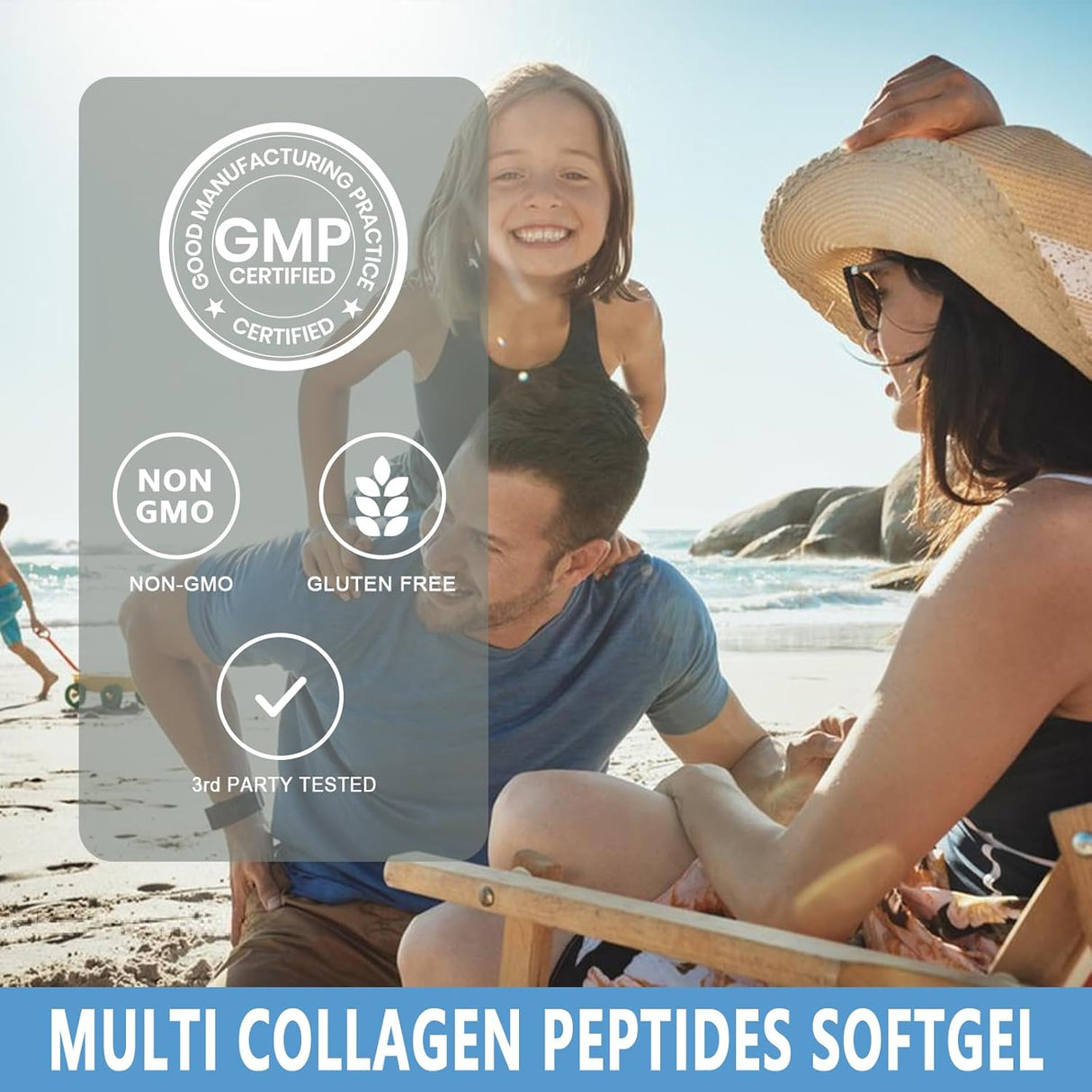 Colágeno Peptidos Suaves, Multi con Glucosamina y MSM, Biotín