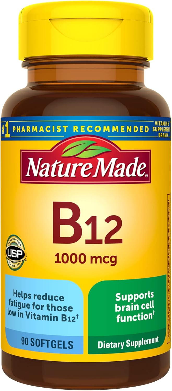 Suplemento de Vitamina B12 1000 mcg, Nature Made, 90 cápsulas