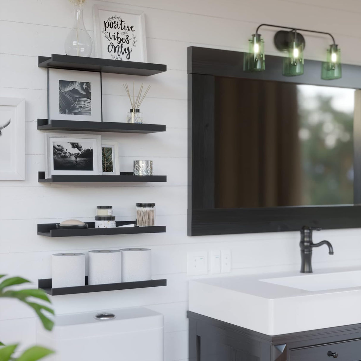 Estante Flotante RICHER HOUSE 5, Estantes Modernos con Labio
