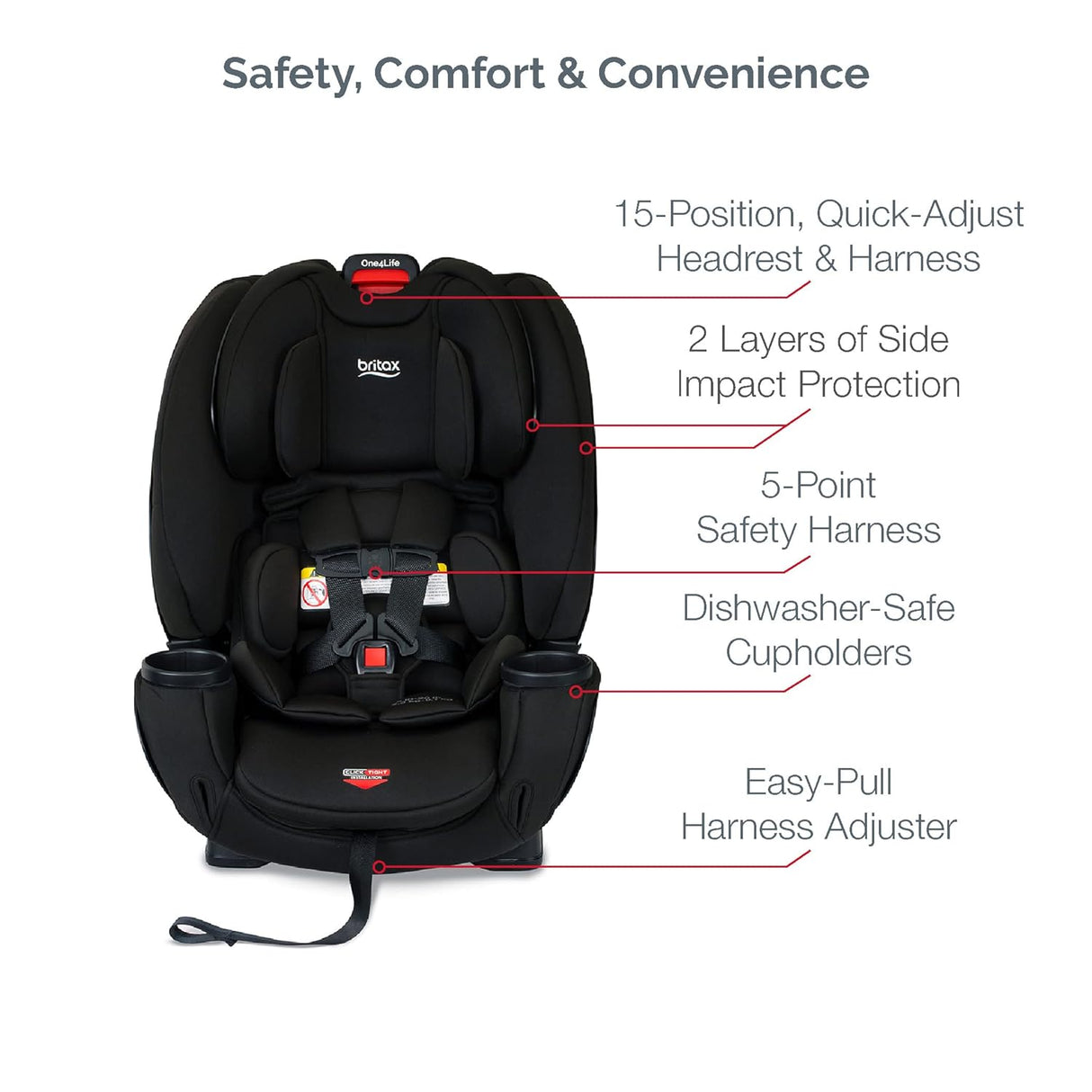 Asiento de coche todo en uno color negro Eclipse