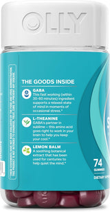 Suplemento OLLY Goodbye Stress Gummy GABA L-teanina 74 unidades