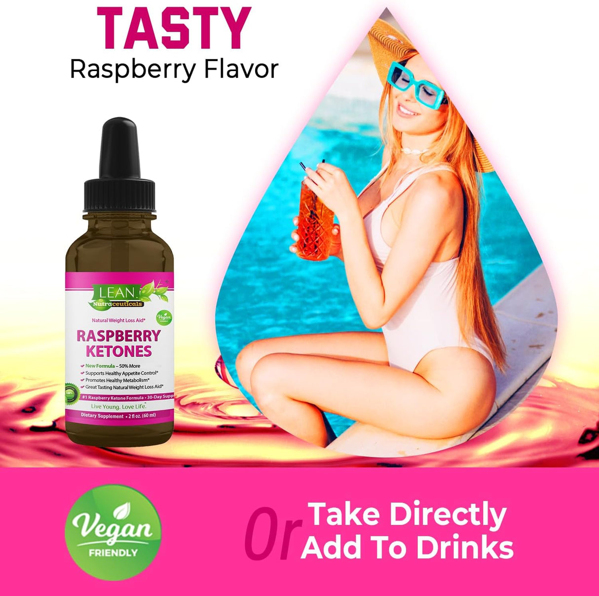 Raspberry Ketone Drops, Antiuñeco, Quemador y Suplemento, 60ml