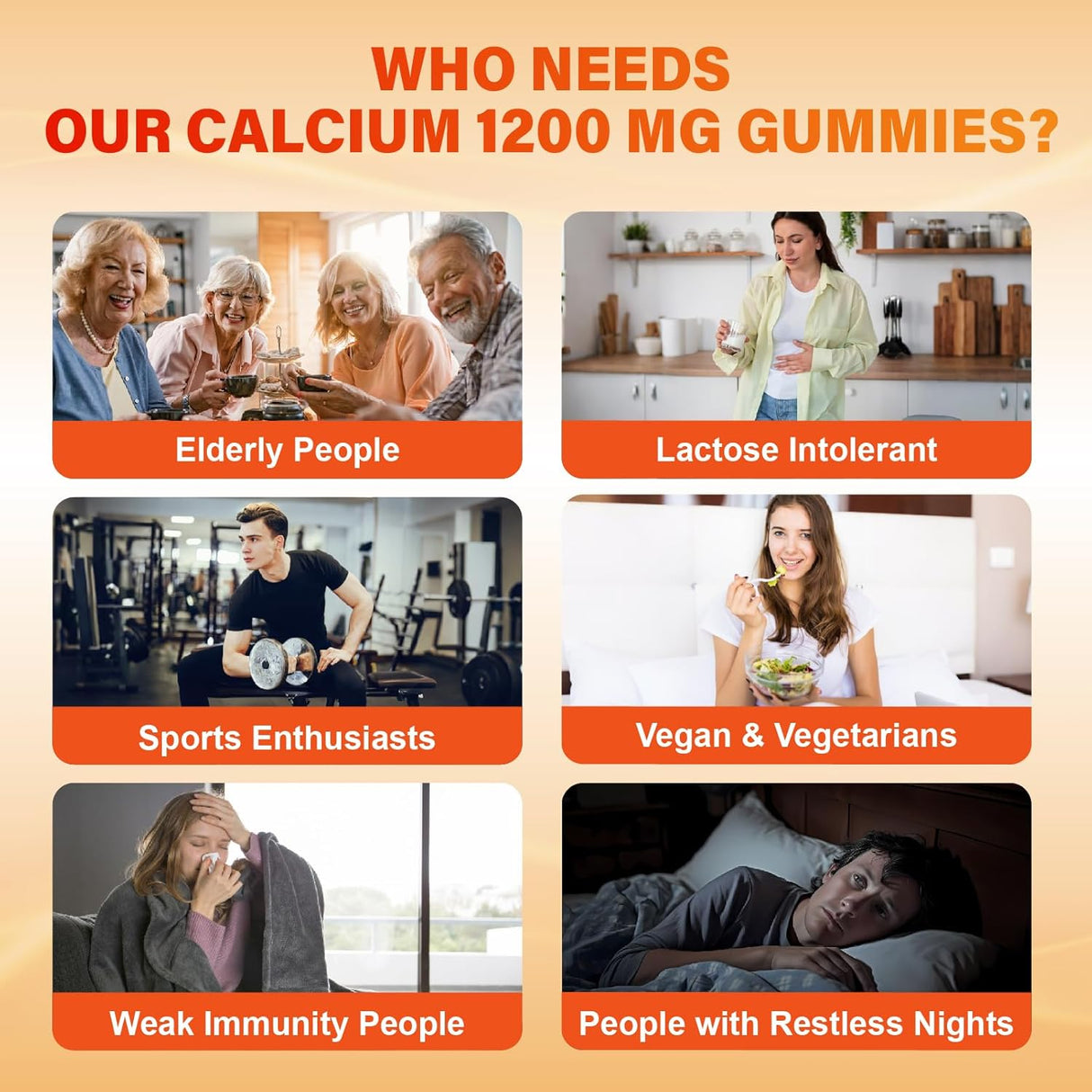 Calcio 1200 mg con Vitamina D3 Gummies - Absorción Extra