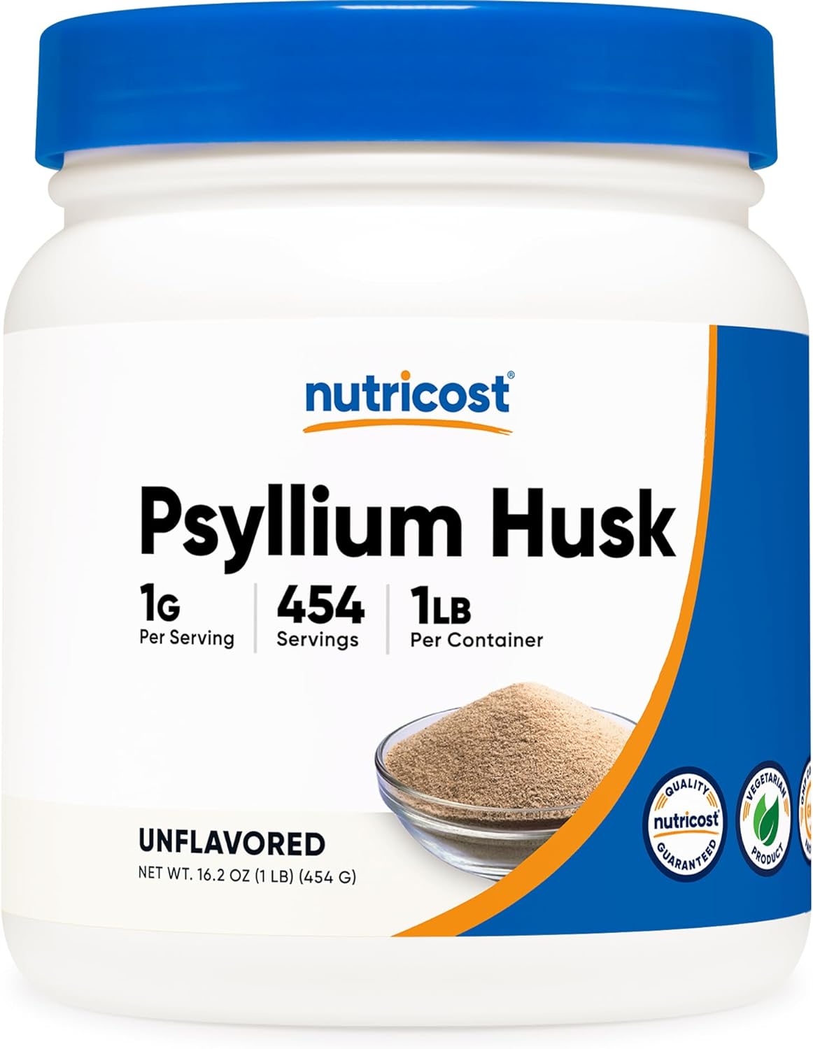 Psyllium Husk en Polvo Nutricost - Sin Gluten y No GMO 1lbs
