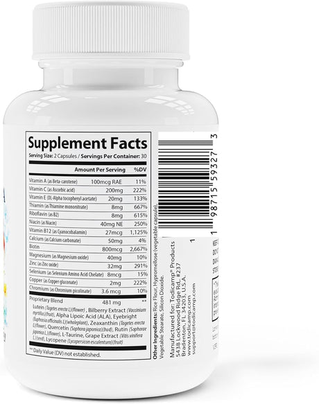 Suplemento de vitaminas para la vista Macular Support, luteína 400mg