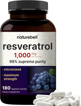 Suplemento de resveratrol de 1000 mg por porción, 180 cápc