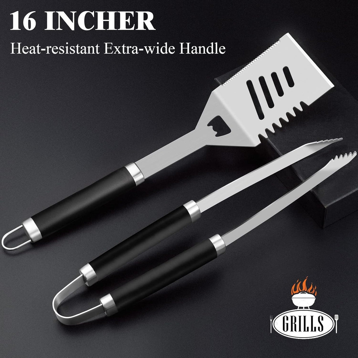 Juego de Utensilios de BBQ ROMANTICIST, Acero Inoxidable, 30pcs