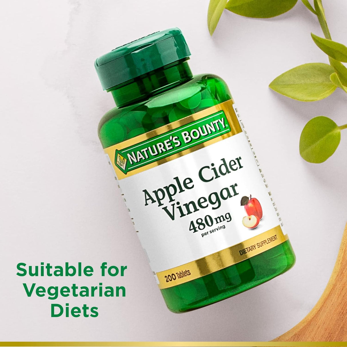 Tabletas de vinagre de sidra de manzana, 480mg por porción