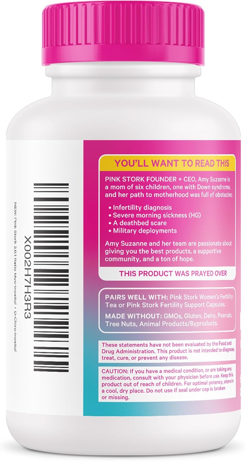 Pink Stork Inositol 3.6:1 para Fertilidad y Hormonas - 60 cápsulas