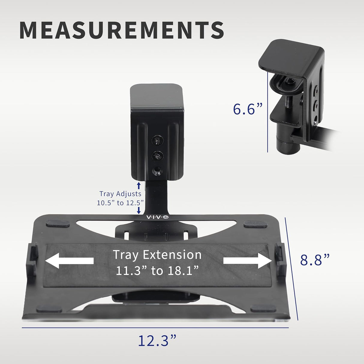 Bandeja giratoria para laptop VIVO, ergonómica, MOUNT-LAP1CB