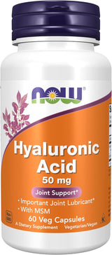 Ácido hialurónico 0.0017 onzas y Msm de Now Foods 60