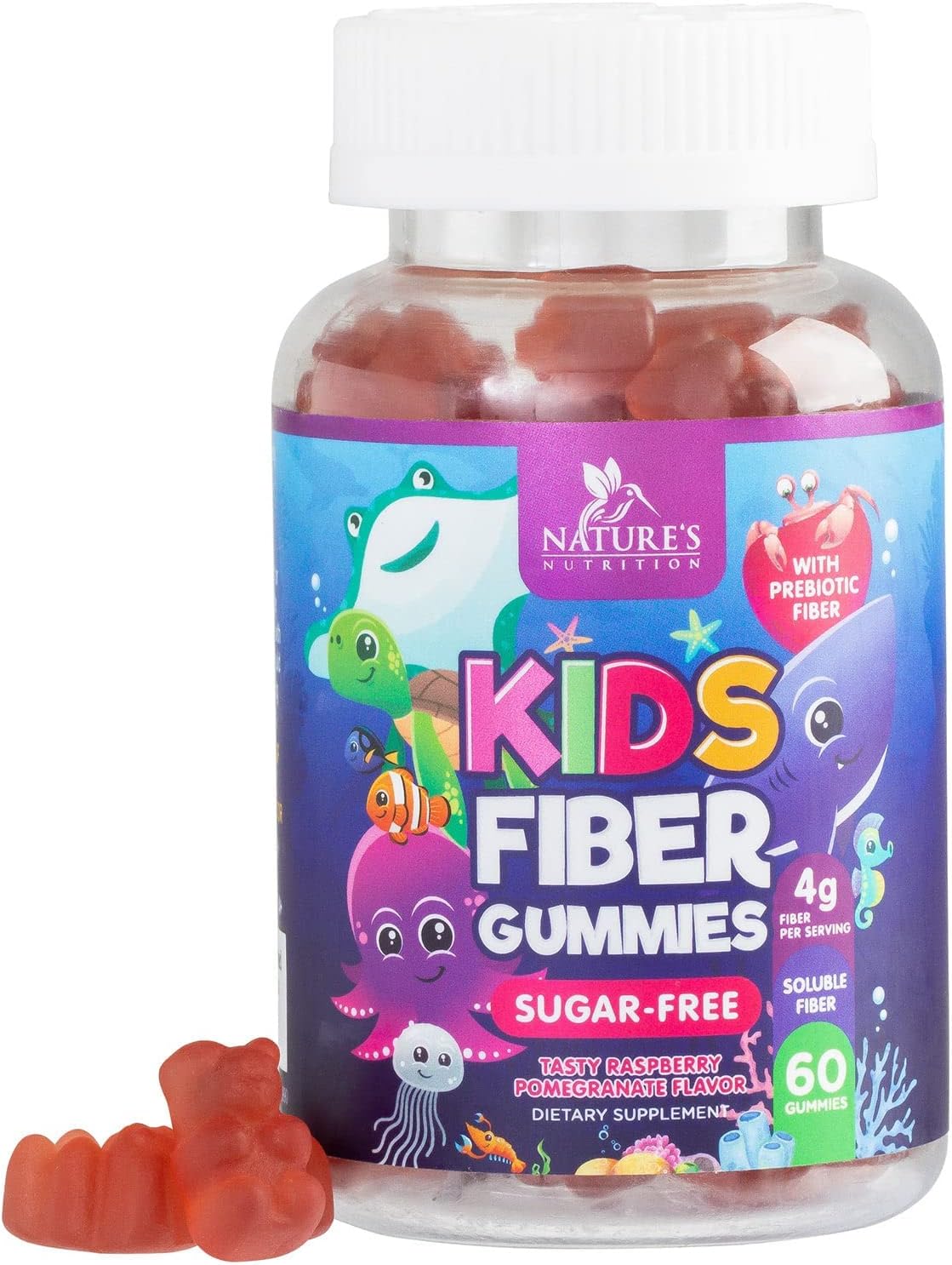 Suplemento de ositos de fibra para niños Nature's Nutrition