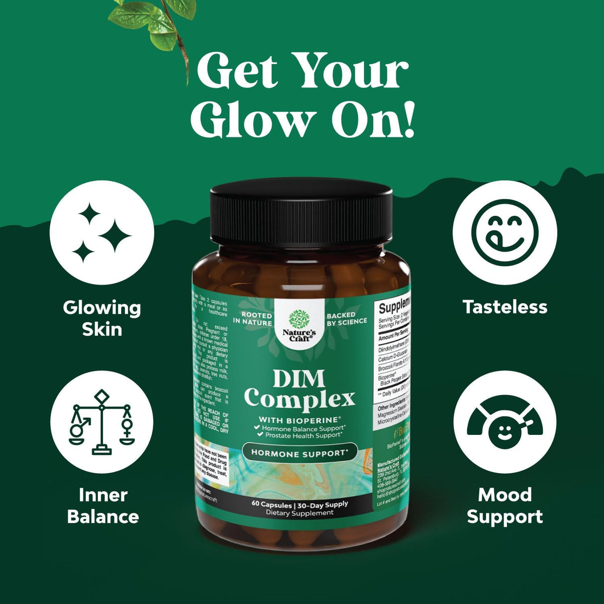 Suplemento de diindolilmetano extra fuerte Natures Craft