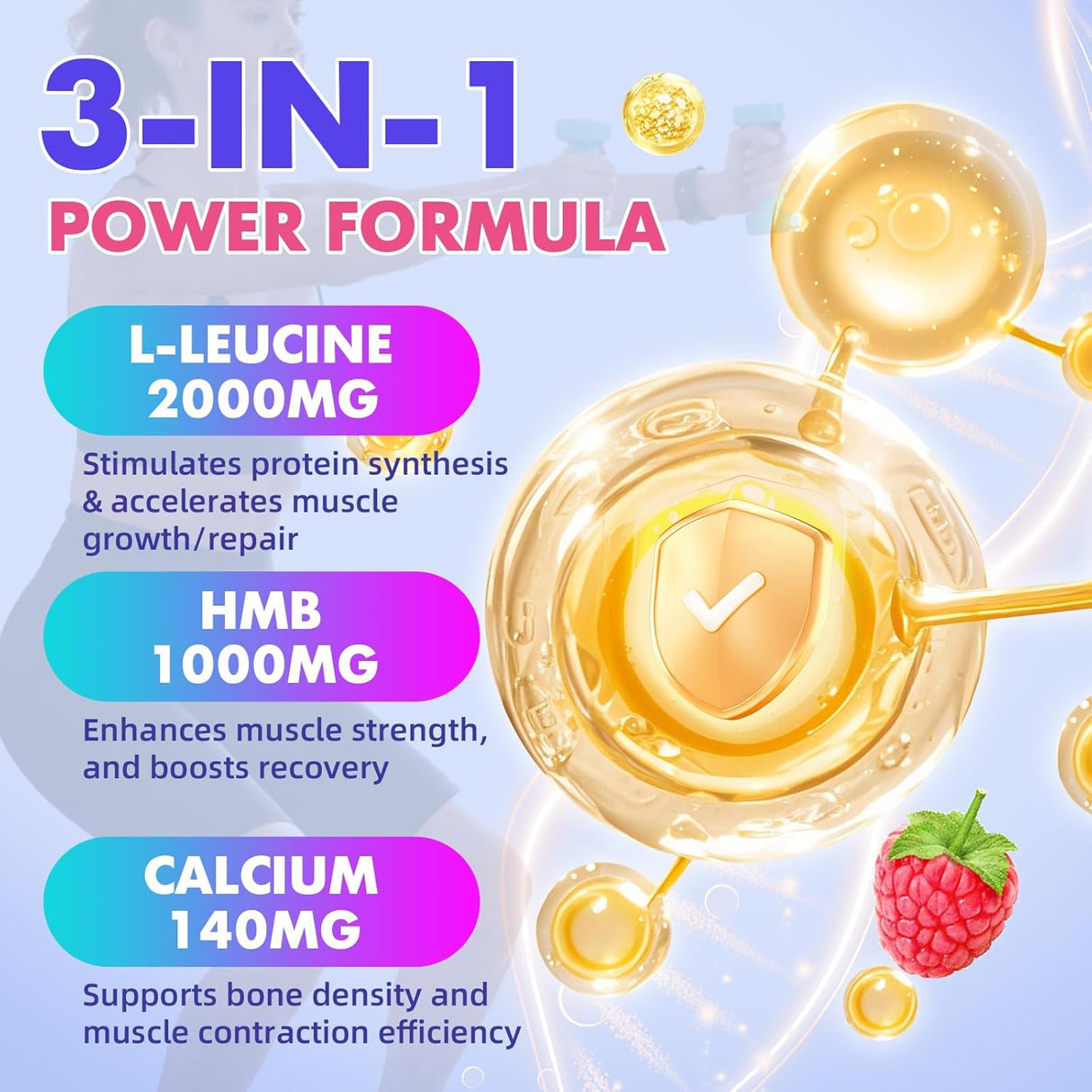 Gummies HMB & L-Leucina 3000mg Veganas 60 unidades