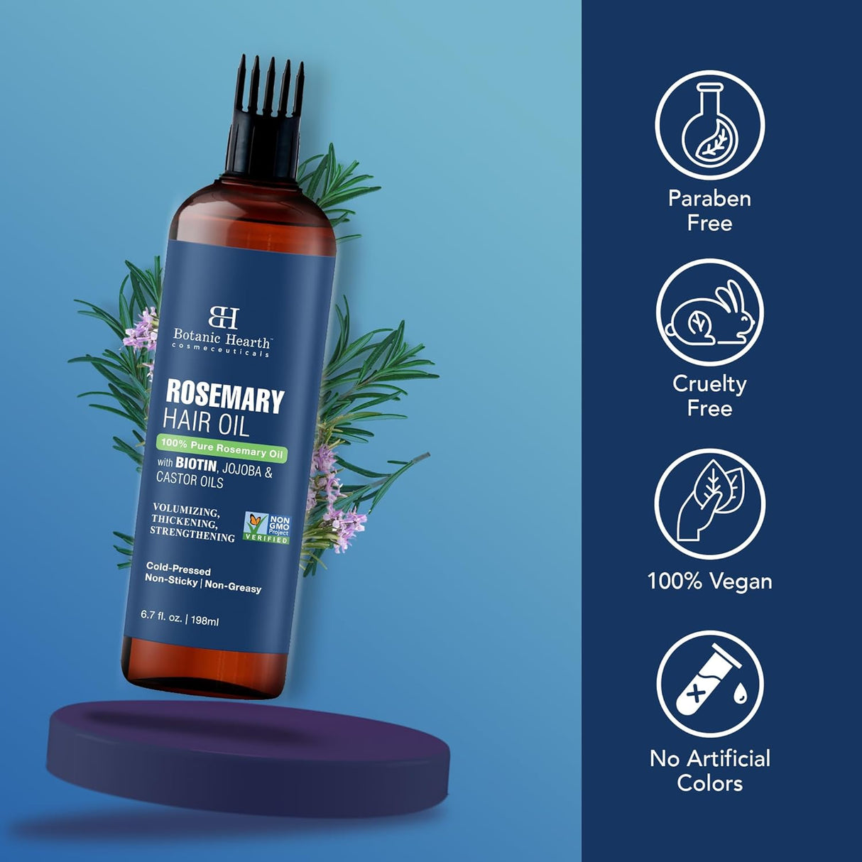 Aceite de Romero 100% Puro con Biotina para Cabello