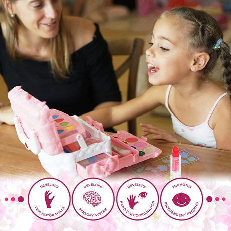 Kit de Maquillaje para Niñas - Juguete No Tóxico, Lavable