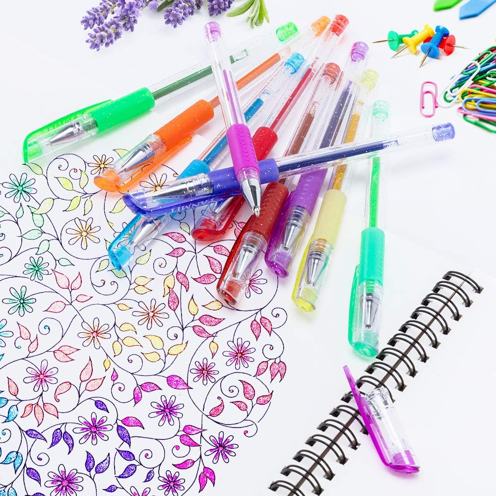 Juego de bolígrafos de gel para colorear con variedad de acabados