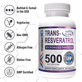 Suplement Trans-Resveratrol micronizado 180 cápsulas 3 pack
