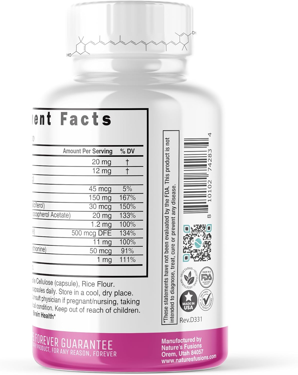Nutri Lutein 20mg Complejo de vitaminas para los ojos 60 cáp