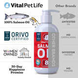 Aceite de salmón para perros y gatos, piel y pelaje saludable