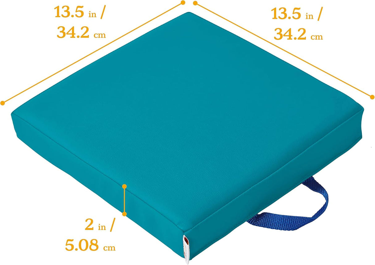 ECR4Kids SoftZone - Cojines de suelo, cuadrados, asientos flexibles, turquesa, 6 piezas