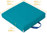 ECR4Kids SoftZone - Cojines de suelo, cuadrados, asientos flexibles, turquesa, 6 piezas