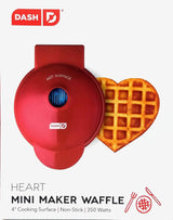Mini Waffle Iron 4 Corazón Dash con Recetario Keto Charmed
