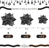 Flores Artificiales Poinsettia Glitter, WILLBOND, 36 Piezas