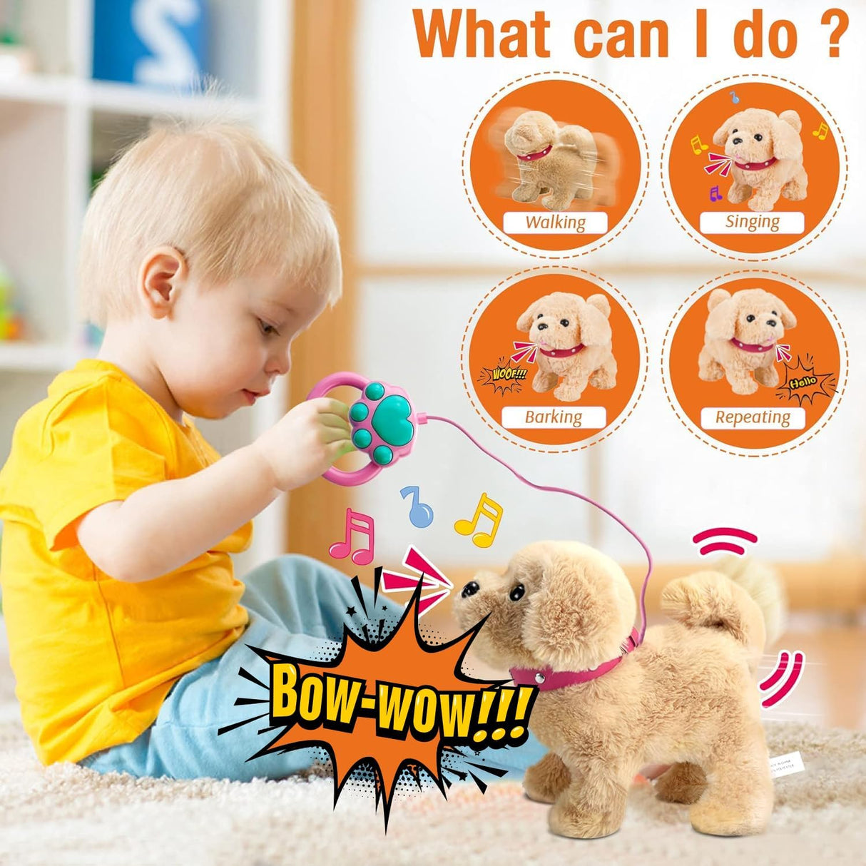Peluche Interactivo Koonie Golden Retriever Repite y Ladra