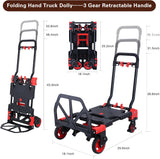 Carretilla Plegable 330LB, con Ruedas, Mango Retráctil, Modelo X