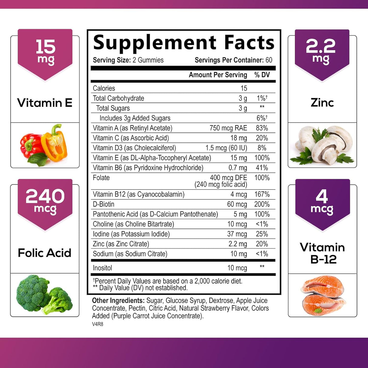 Suplemento Gomitas multivitamínicas para adultos extra fuert