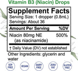 Suplemento Vitamina B3-Niacina 80mg NE  Gotas líquidas 1 oz
