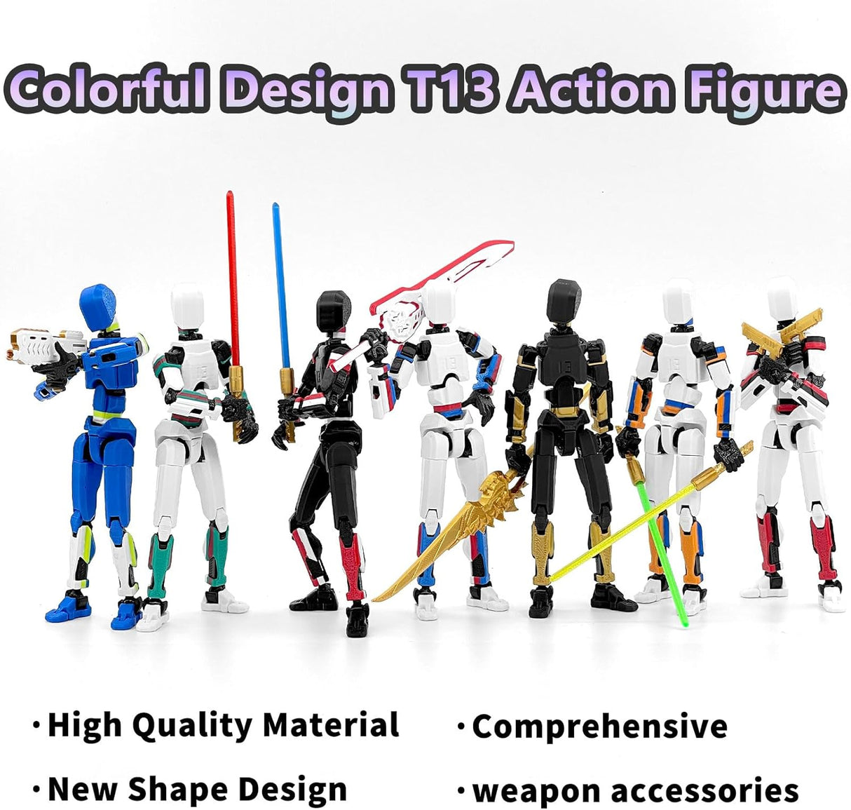 Figura de acción T13, multicolor, con sable láser, modelo T13