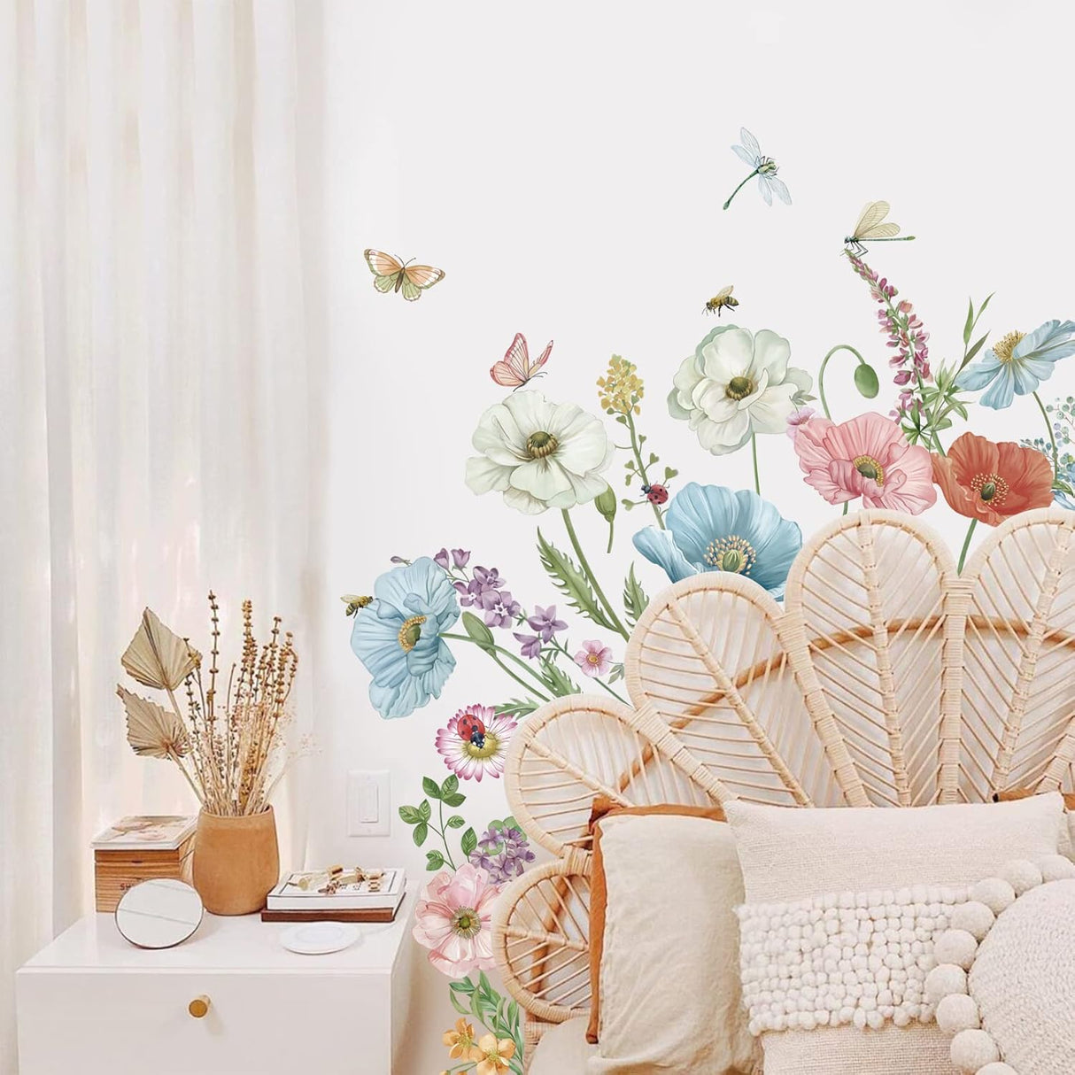 Stickers de Poppy Floral Wondever para Paredes - Peel and Stick