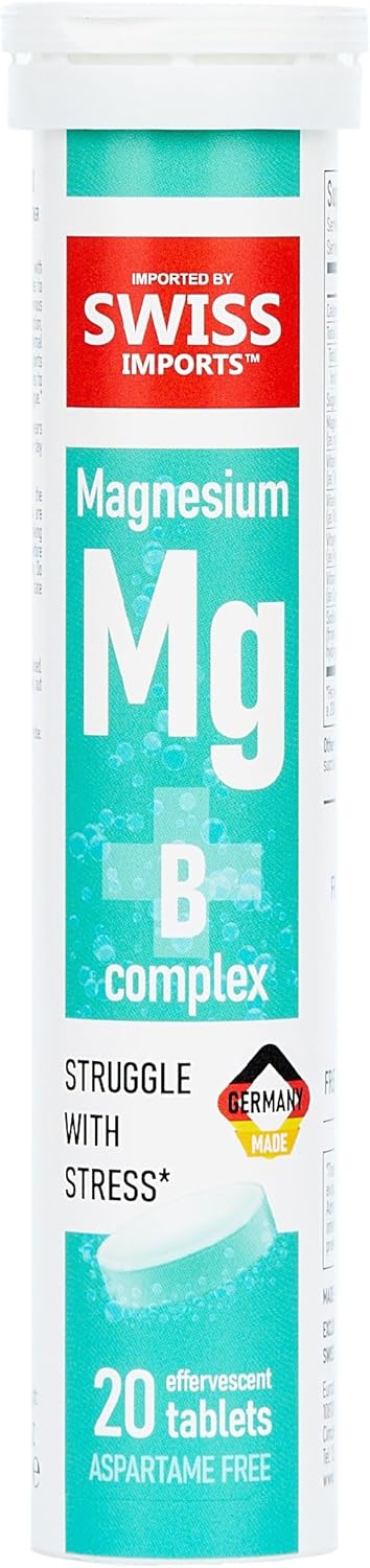 Magnesio Efervescente + B Complejo Suplemento, 20 Comprimidos