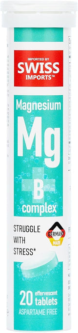 Magnesio Efervescente + B Complejo Suplemento, 20 Comprimidos