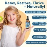 Zeolita Detox Líquido Kids & Adults con Chlorella, B12, Zinc 2oz