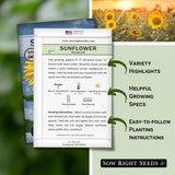Semillas de Girasol Mammoth - Sow Right Seeds - No GMO (1)