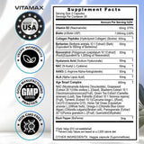Suplemento Resveratrol NAD+ Berberina ácido hialurónico