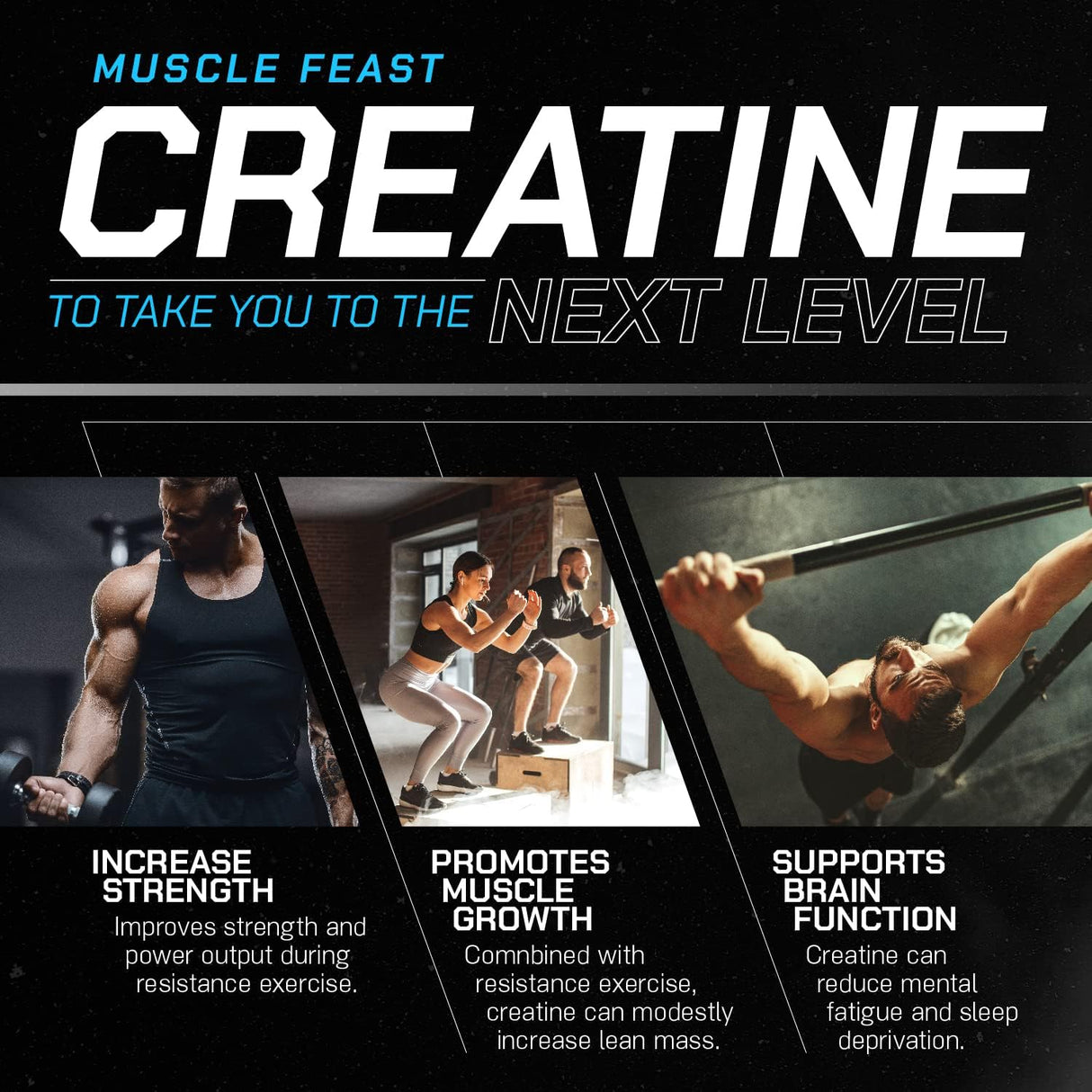 Creatina Monohidratada Muscle Feast, Vegan, 300g, Creapure