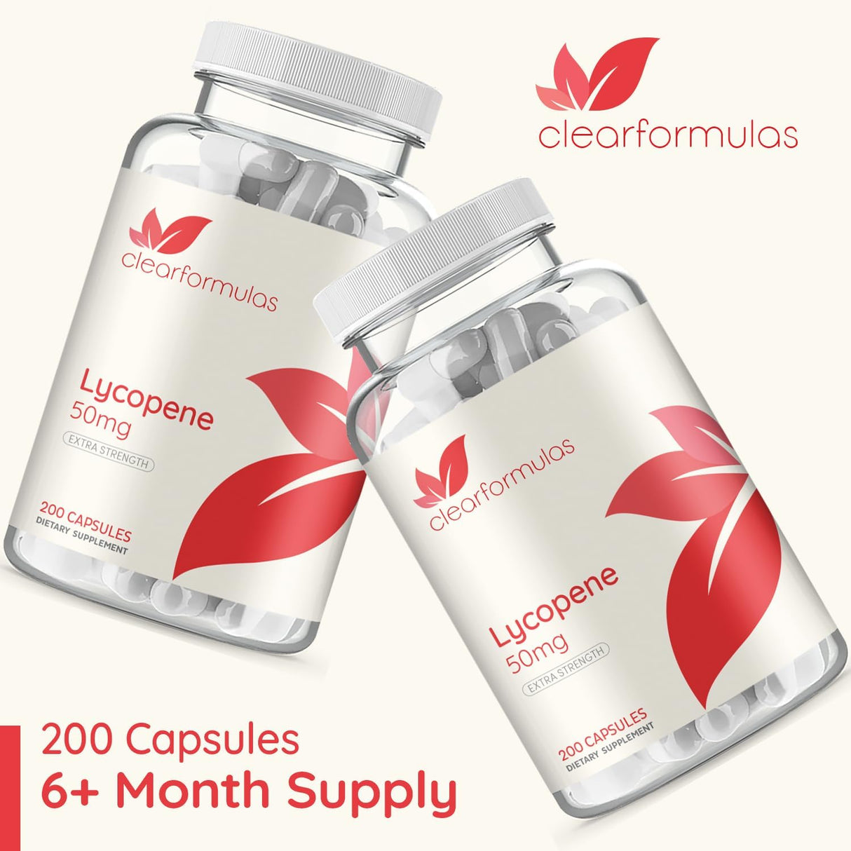 Licopeno 50mg, 200 cápsulas vegetarianas, sin OMG/gluten