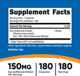 Isoflavonas de Soja Nutricost 150mg, 180 Cápsulas Veganas