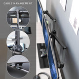 Soporte de Tres Monitores VIVO, Ajustable, STAND-V003FG