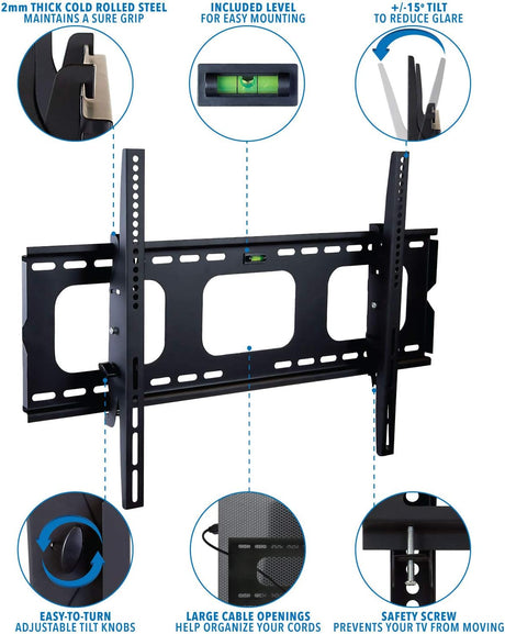Soporte para pared con inclinación reclinable muy resistente